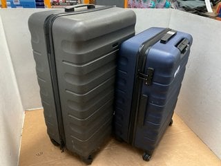 JOHN LEWIS & PARTNERS MEDIUM GREY HARD SHELL SUITCASE TO INCLUDE JOHN LEWIS & PARTNERS MEDIUM BLUE HARD SHELL SUITCASE: LOCATION - F8