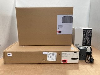 5 X JOHN LEWIS & PARTNERS LIGHTING ITEMS TO INCLUDE JOHN LEWIS & PARTNERS HARMONY SEMI FLUSH SHADE IN MATTE BLACK: LOCATION - F5