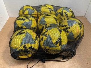 9 X MITRE IMPEL ONE SIZE 5 FOOTBALLS IN YELLOW: LOCATION - F4