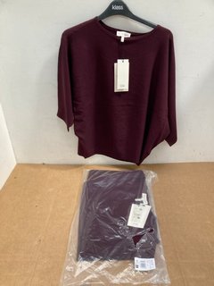 2 X PHASE EIGHT CHRISTINE KNIT JUMPERS IN WINE - UK SIZE MEDIUM: LOCATION - F3