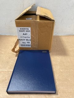 BOX OF EXERTIS 2025 A4 DIARIES IN NAVY: LOCATION - F2