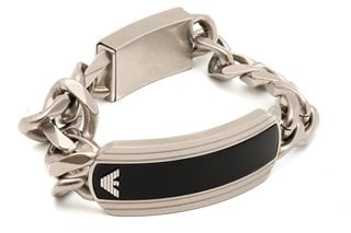 EMPORIO ARMANI STAINLESS STEEL TWIST BRACELET, DIA 6CM - RRP £135: LOCATION - BOOTH