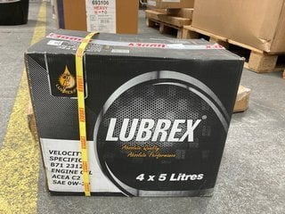 (COLLECTION ONLY) 4 X LUBREX VELOCITY ENGINE OIL - OW 30: LOCATION - B6