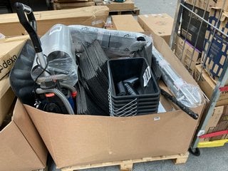 PALLET OF ASSORTED ITEMS TO INCLUDE BLACK PLASTIC BUCKETS: LOCATION - A5 (KERBSIDE PALLET DELIVERY)