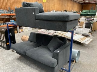 3 SEATER CORNER SOFA IN BLACK: LOCATION - A7