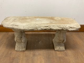 (COLLECTION ONLY) TIMBER DESIGN GARDEN BENCH WITH SQUIRREL PLINTHS: LOCATION - B3