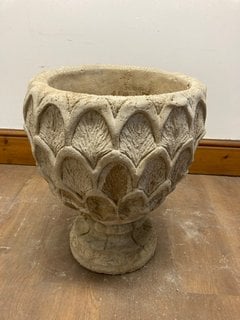 (COLLECTION ONLY) DECORATIVE STONE PINEAPPLE SHAPED PLANTER WITH STAND: LOCATION - B3