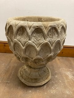 (COLLECTION ONLY) DECORATIVE STONE PINEAPPLE SHAPED PLANTER WITH STAND: LOCATION - B3