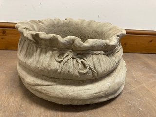 (COLLECTION ONLY) LARGE SACK SHAPED STONE GARDEN PLANTER: LOCATION - B3