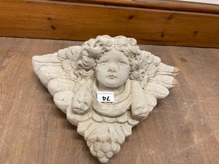 (COLLECTION ONLY) CHERUB'S FACE WALL MOUNTED PLANTER: LOCATION - B3