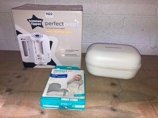 TOMMEE TIPPEE PERFECT PREP FORMULA FEED MAKER TO INCLUDE MOMCOZY WEARABLE BREAST PUMPS AND LOVE TO DREAM SWADDLE UP BLANKET: LOCATION - AR2