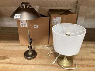 JOHN LEWIS & PARTNERS TALBOT RECHARGEABLE TABLE LAMP IN ANTIQUE BRASS: LOCATION - AR6