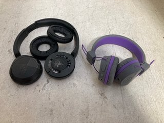 SONY ON-EAR HEADPHONES MODEL: WH-CH520 TO INCLUDE JLAB JBUDDIES CHILD PURPLE HEADPHONES: LOCATION - AR16