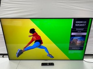 SAMSUNG QLED 4K HDR 50" TV: MODEL NO QE50Q65TAU (WITH REMOTE & POWER CABLE (NO STAND)) [JPTM126510]