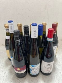 12 X ASSORTED BOTTLES OF WINE TO INCLUDE SANTENZO LANGHE NEBBIOLO 2021 75CL ALC 13.5% (WE OPERATE A CHALLENGE 25 POLICY. 18+ ID MAY BE REQUIRED UPON COLLECTION/DELIVERY, E.G. A VALID PASSPORT OR PHOT