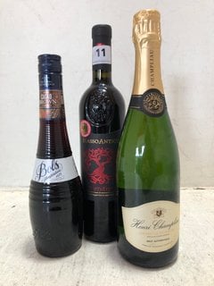 3 X ASSORTED ALCOHOLIC DRINKS TO INCLUDE MASSO ANTICO PRIMITIVO RED WINE 75CL ALC 14% (WE OPERATE A CHALLENGE 25 POLICY. 18+ ID MAY BE REQUIRED UPON COLLECTION/DELIVERY, E.G. A VALID PASSPORT OR PHOT