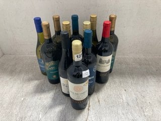 12 X ASSORTED BOTTLES OF WINE TO INCLUDE SOL DE CHILE MERLOT 75CL ALC 13.5% (WE OPERATE A CHALLENGE 25 POLICY. 18+ ID MAY BE REQUIRED UPON COLLECTION/DELIVERY, E.G. A VALID PASSPORT OR PHOTO DRIVING