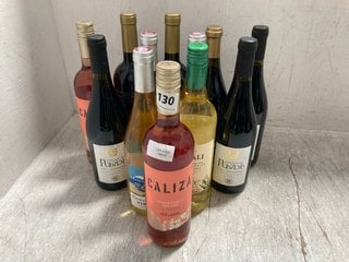 12 X ASSORTED BOTTLES OF WINE TO INCLUDE CALIZA TEMPRANILLO ROSANDO ROSE WINE 75CL ALC 13.5% (WE OPERATE A CHALLENGE 25 POLICY. 18+ ID MAY BE REQUIRED UPON COLLECTION/DELIVERY, E.G. A VALID PASSPORT