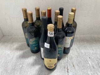 12 X ASSORTED BOTTLES OF WINE TO INCLUDE TERRE SICILIANE VIOGNIER WHITE WINE 75CL ALC 12.5% (WE OPERATE A CHALLENGE 25 POLICY. 18+ ID MAY BE REQUIRED UPON COLLECTION/DELIVERY, E.G. A VALID PASSPORT O