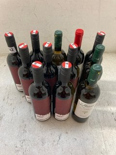 12 X BOTTLES OF ASSORTED WINES TO INCLUDE HANNES REEH CUVEE ROT RESERVE 2019 75CL ALC 13.5% (WE OPERATE A CHALLENGE 25 POLICY. 18+ ID MAY BE REQUIRED UPON COLLECTION/DELIVERY, E.G. A VALID PASSPORT O