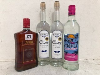 4 X ASSORTED ALCOHOLIC DRINKS TO INCLUDE ARMILAR AMARETTO 70CL ALC 28% (WE OPERATE A CHALLENGE 25 POLICY. 18+ ID MAY BE REQUIRED UPON COLLECTION/DELIVERY, E.G. A VALID PASSPORT OR PHOTO DRIVING LICEN