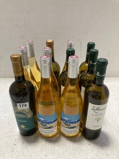 12 X ASSORTED BOTTLES OF WINE TO INCLUDE TERRE SICILIANE VIOGNIER 75CL ALC 12.5% (WE OPERATE A CHALLENGE 25 POLICY. 18+ ID MAY BE REQUIRED UPON COLLECTION/DELIVERY, E.G. A VALID PASSPORT OR PHOTO DRI