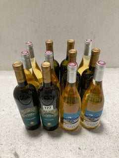 12 X ASSORTED BOTTLES OF WINE TO INCLUDE TERRE SICILIANE VIOGNIER 75CL ALC 12.5% (WE OPERATE A CHALLENGE 25 POLICY. 18+ ID MAY BE REQUIRED UPON COLLECTION/DELIVERY, E.G. A VALID PASSPORT OR PHOTO DRI