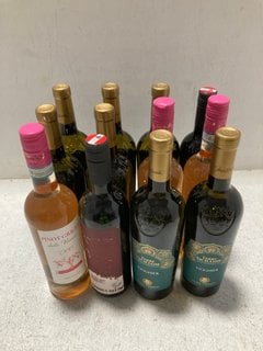 12 X ASSORTED BOTTLES OF WINE TO INCLUDE TERRE SICILIANE VIOGNIER 75CL ALC 12.5% (WE OPERATE A CHALLENGE 25 POLICY. 18+ ID MAY BE REQUIRED UPON COLLECTION/DELIVERY, E.G. A VALID PASSPORT OR PHOTO DRI