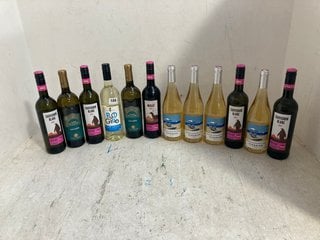 12 X ASSORTED BOTTLES OF WINE TO INCLUDE TERRE SICILIANE VIOGNIER WHITE WINE 75CL ALC 12.5% (WE OPERATE A CHALLENGE 25 POLICY. 18+ ID MAY BE REQUIRED UPON COLLECTION/DELIVERY, E.G. A VALID PASSPORT O