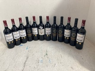 12 X ASSORTED BOTTLES OF WINE TO INCLUDE CHÂTEAU PLAGNAC CRU BOURGEOIS MÉDOC 75CL ALC 13% (WE OPERATE A CHALLENGE 25 POLICY. 18+ ID MAY BE REQUIRED UPON COLLECTION/DELIVERY, E.G. A VALID PASSPORT OR