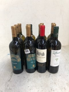 12 X ASSORTED BOTTLES OF WINE TO INCLUDE TERRE SICILIANE VIOGNIER WHITE WINE 75CL ALC 12.5% (WE OPERATE A CHALLENGE 25 POLICY. 18+ ID MAY BE REQUIRED UPON COLLECTION/DELIVERY, E.G. A VALID PASSPORT O