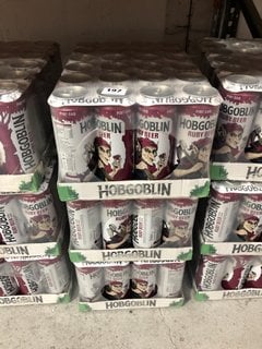 (COLLECTION ONLY) 3 X CASES OF HOBGOBLIN 24 X PINT CANS OF RUBY BEER 568ML ALC 4.5% UBD 31ST AUG 2025 (WE OPERATE A CHALLENGE 25 POLICY. 18+ ID MAY BE REQUIRED UPON COLLECTION/DELIVERY, E.G. A VALID