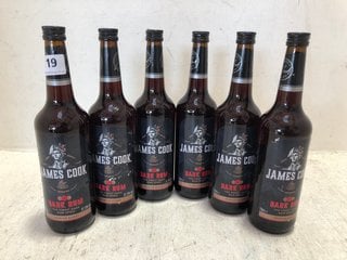 6 X JAMES COOK DARK RUM 70CL ALC 37.5% (WE OPERATE A CHALLENGE 25 POLICY. 18+ ID MAY BE REQUIRED UPON COLLECTION/DELIVERY, E.G. A VALID PASSPORT OR PHOTO DRIVING LICENCE.): LOCATION - PB