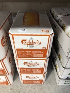 (COLLECTION ONLY) 3 X CASES OF 15 X 440ML CANS OF CARLSBERG EXPORT PILSNER ALC 4.8% (WE OPERATE A CHALLENGE 25 POLICY. 18+ ID MAY BE REQUIRED UPON COLLECTION/DELIVERY, E.G. A VALID PASSPORT OR PHOTO