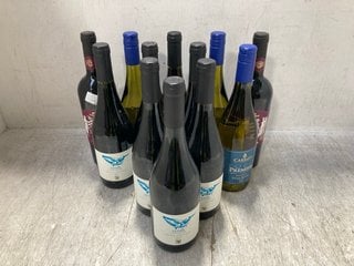 12 X ASSORTED BOTTLES OF WINE TO INCLUDE CARMEN PREMIER RESERVA FUME BLANC 2022 WHITE WINE 750ML 12.5% ALC VOL (WE OPERATE A CHALLENGE 25 POLICY. 18+ ID MAY BE REQUIRED UPON COLLECTION/DELIVERY, E.G.