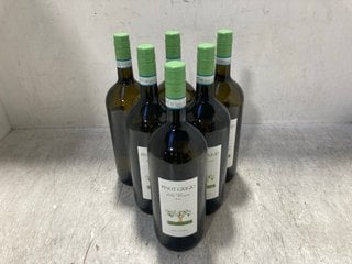 (COLLECTION ONLY) 6 X BOTTLES OF PINOT GRIGIO DELLE VENEZIE DOC 2022 ITALIA WHITE WINE 150CL 12% ALC VOL (WE OPERATE A CHALLENGE 25 POLICY. 18+ ID MAY BE REQUIRED UPON COLLECTION/DELIVERY, E.G. A VAL