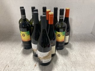 12 X ASSORTED BOTTLES OF WINE TO INCLUDE DELUXE CHARDONNAY GRAN RESERVA WHITE WINE 75CL 13.5% ALC VOL (WE OPERATE A CHALLENGE 25 POLICY. 18+ ID MAY BE REQUIRED UPON COLLECTION/DELIVERY, E.G. A VALID