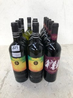 12 X ASSORTED BOTTLES OF WINE TO INCLUDE DELUXE CHARDONNAY GRAN RESERVA WHITE WINE 75CL 13.5% ALC VOL (WE OPERATE A CHALLENGE 25 POLICY. 18+ ID MAY BE REQUIRED UPON COLLECTION/DELIVERY, E.G. A VALID