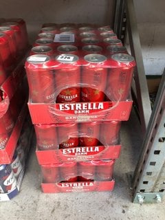 (COLLECTION ONLY) 3 X CASES OF ESTRELLA DAMM BARCELONA LAGER 4 PACKS - EACH CAN 500ML 4.6% ALC VOL - BBE 15/11/2024 (WE OPERATE A CHALLENGE 25 POLICY. 18+ ID MAY BE REQUIRED UPON COLLECTION/DELIVERY,