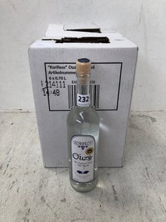 12 X BOTTLES OF KORIFEOS OUZO TRADITIONAL GREEK APERITIF SPIRIT 70CL 40% ALC VOL (PLEASE NOTE IF YOU OPT TO HAVE THIS LOT DELIVERED, THE BOX WILL NOT BE INCLUDED), WE OPERATE A CHALLENGE 25 POLICY. 1