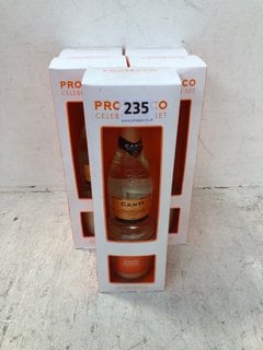 (COLLECTION ONLY) 5 X PROSECCO CELEBRATION GIFT SETS TO INCLUDE CANTI PROSECCO 2022 20CL 10% ALC VOL AND ORANGE BLOSSOM SCENTED CANDLE (WE OPERATE A CHALLENGE 25 POLICY. 18+ ID MAY BE REQUIRED UPON C