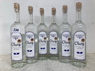 6 X BOTTLES OF KORIFEOS OUZO TRADITIONAL GREEK APERITIF SPIRIT 70CL 40% ALC VOL (WE OPERATE A CHALLENGE 25 POLICY. 18+ ID MAY BE REQUIRED UPON COLLECTION/DELIVERY, E.G. A VALID PASSPORT OR PHOTO DRIV