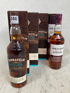 4 X ASSORTED BOTTLES OF WHISKY TO INCLUDE TAMNAVULIN SPEYSIDE SINGLE MALT SCOTCH WHISKY DOUBLE CASK 70CL 40% ALC VOL (WE OPERATE A CHALLENGE 25 POLICY. 18+ ID MAY BE REQUIRED UPON COLLECTION/DELIVERY