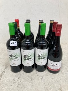 12 X ASSORTED BOTTLES OF WINE TO INCLUDE VIN DE GRAVES CHEVAL DE MONTENAC GRAVES 2019 RED WINE 75CL 13% ALC VOL (WE OPERATE A CHALLENGE 25 POLICY. 18+ ID MAY BE REQUIRED UPON COLLECTION/DELIVERY, E.G