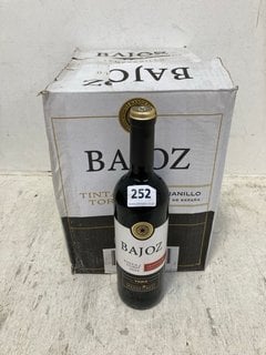 12 X BOTTLES OF BAJOZ TINTA DE TORO TEMPRANILLO RED WINE 75CL 14% ALC VOL (PLEASE NOTE IF YOU OPT TO HAVE THIS LOT DELIVERED, THE BOX WILL NOT BE INCLUDED), WE OPERATE A CHALLENGE 25 POLICY. 18+ ID M