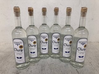 6 X BOTTLES OF KORIFEOS OUZO TRADITIONAL GREEK APERITIF SPIRIT 70CL 40% ALC VOL (WE OPERATE A CHALLENGE 25 POLICY. 18+ ID MAY BE REQUIRED UPON COLLECTION/DELIVERY, E.G. A VALID PASSPORT OR PHOTO DRIV