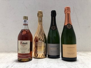 4 X ASSORTED ALCOHOLIC DRINKS TO INCLUDE ASBACH FINE OLD BRANDY 70CL ALC 38% (WE OPERATE A CHALLENGE 25 POLICY. 18+ ID MAY BE REQUIRED UPON COLLECTION/DELIVERY, E.G. A VALID PASSPORT OR PHOTO DRIVING