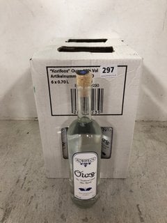 12 X BOTTLES OF KORIFEOS OUZO TRADITIONAL GREEK APERITIF SPIRIT 70CL 40% ALC VOL (PLEASE NOTE IF YOU OPT TO HAVE THIS LOT DELIVERED, THE BOX WILL NOT BE INCLUDED), WE OPERATE A CHALLENGE 25 POLICY. 1