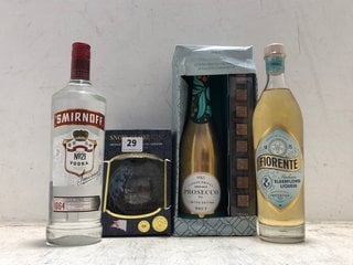 (COLLECTION ONLY) 4 X ASSORTED ALCOHOLIC DRINKS TO INCLUDE SMIRNOFF VODKA 1L ALC 37.5% (WE OPERATE A CHALLENGE 25 POLICY. 18+ ID MAY BE REQUIRED UPON COLLECTION/DELIVERY, E.G. A VALID PASSPORT OR PHO