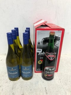 6 X ANDRE TALBERT CIDRE NORMAND BRUT 75CL 4.5% ALC VOL TO INCLUDE 6 X CARMEN PREMIER RESERVA FUME BLANC 2022 WHITE WINE 75CL 12.5% ALC VOL (PLEASE NOTE IF YOU OPT TO HAVE THIS LOT DELIVERED, THE BOX